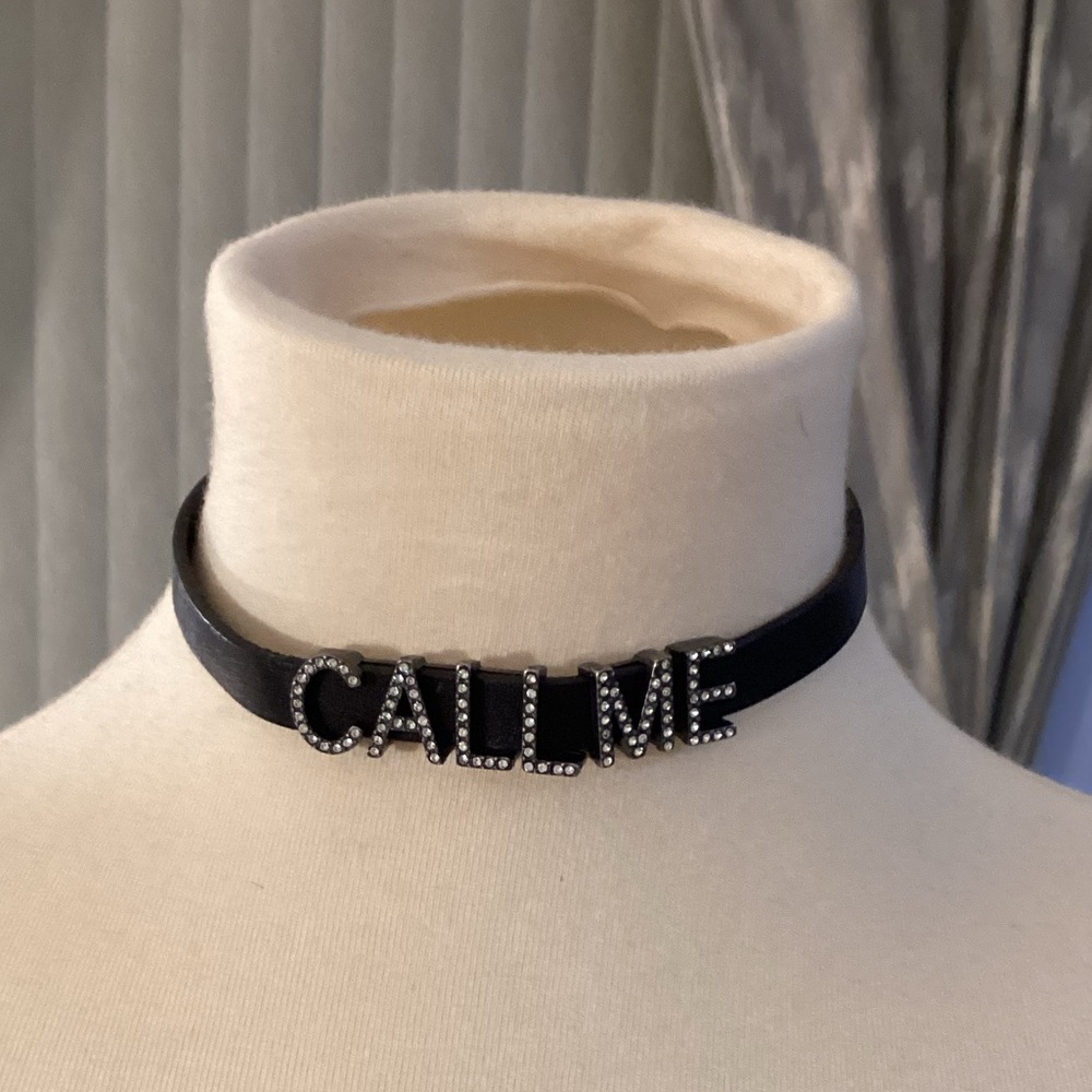 Saint Laurent Black 'Call Me' Choker Necklace